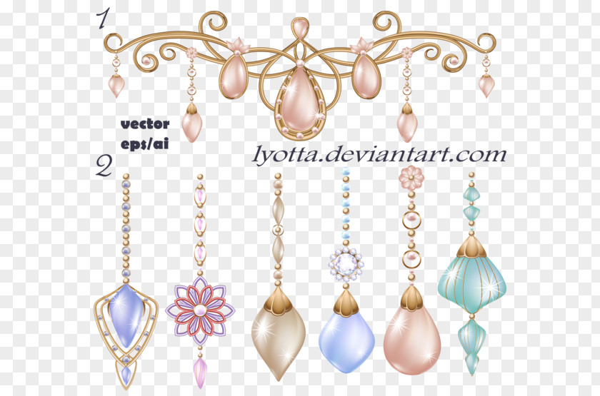 Magical Diamond Pearl Earring DeviantArt Jewellery PNG