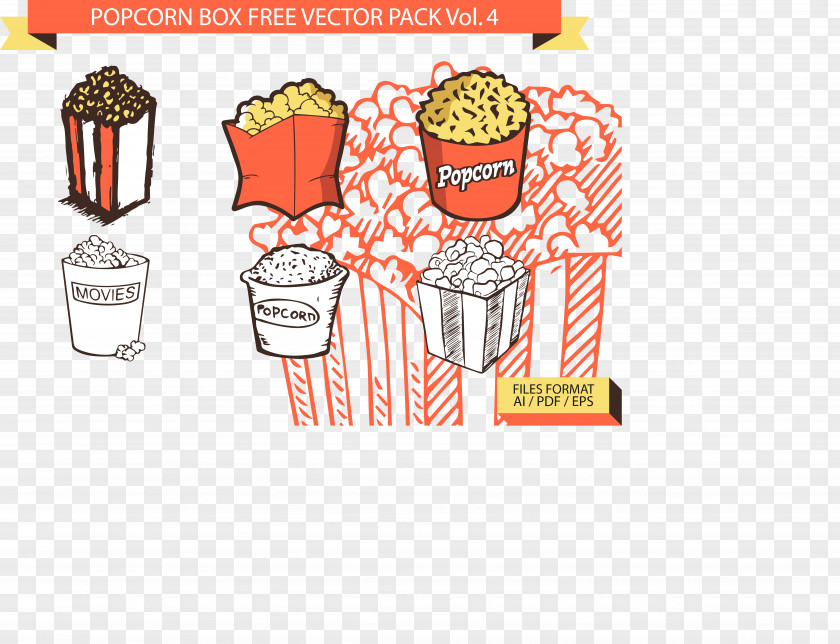 Painted Popcorn Euclidean Vector Paper PNG