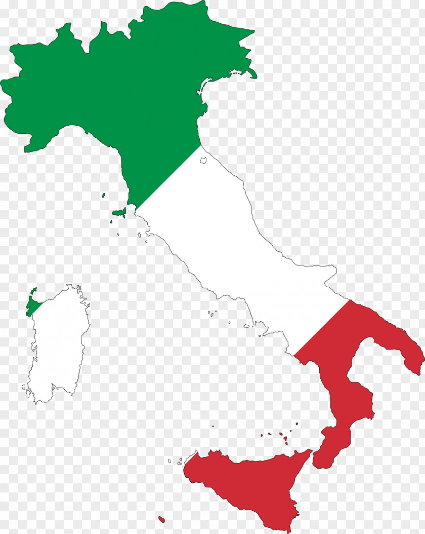 Stroke Flag Of Italy Map PNG