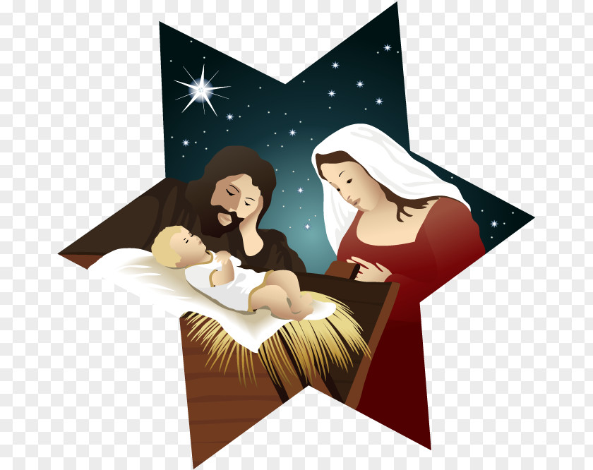 Vector Christmas Baby Jesus Bethlehem Holy Family Nativity Scene Of PNG