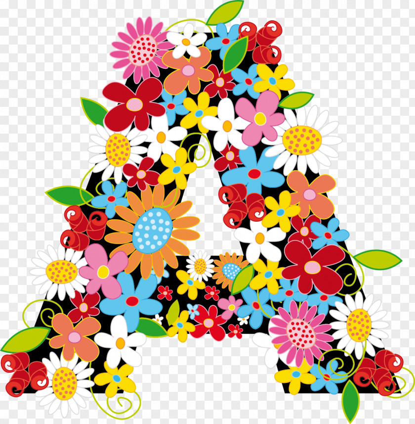 Alphabet Flower English Letter Floral Design Russian PNG