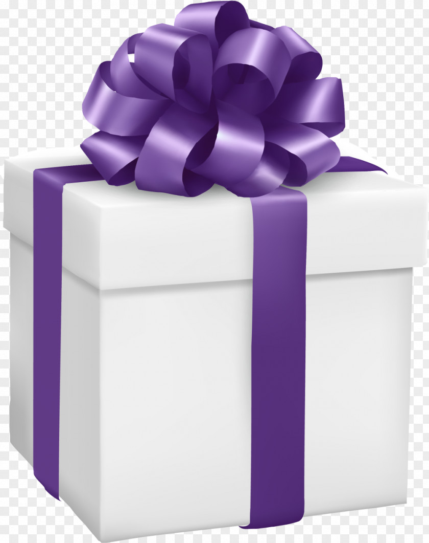 Small Fresh White Gift Box Purple Clip Art PNG