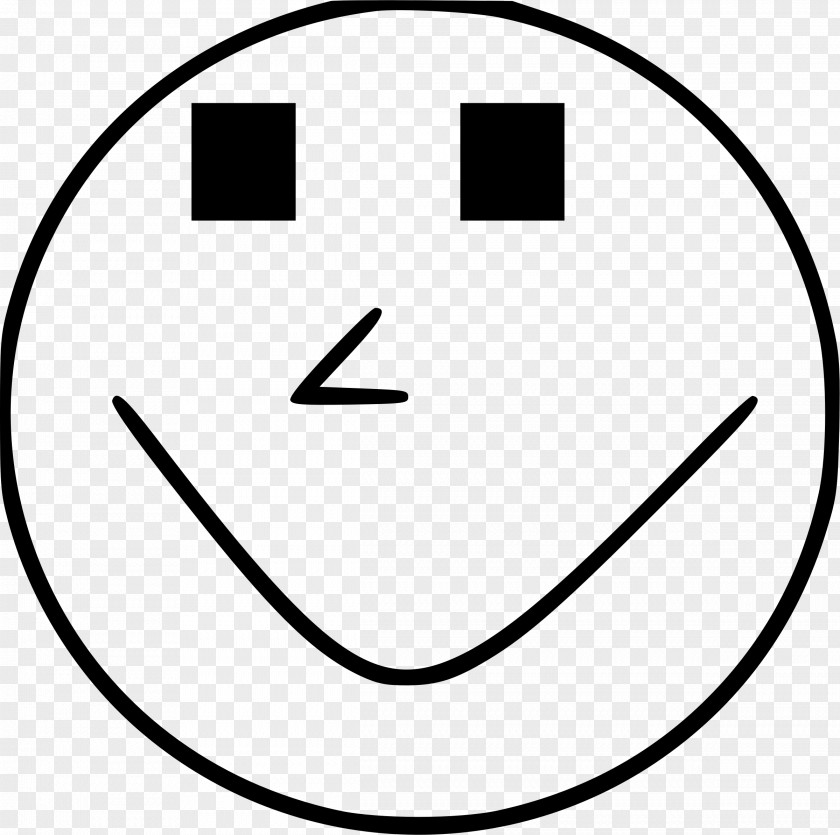 Face Emoticon Smiley Facial Expression Black And White PNG