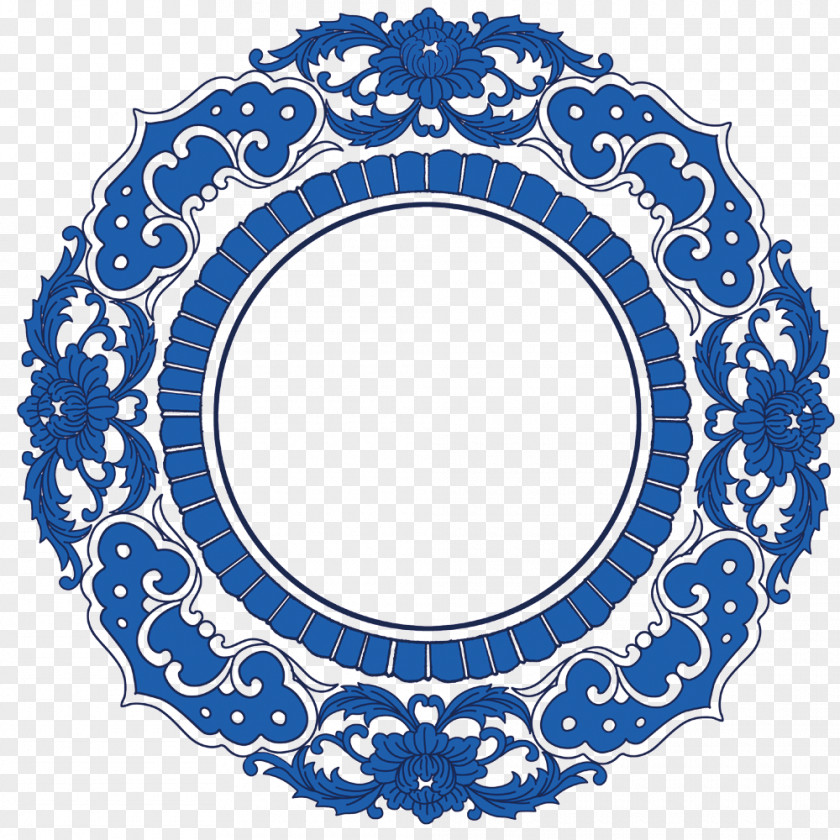 Blue And White Rings Circle Pottery PNG