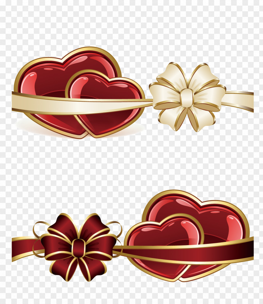Tanabata Love Bow Valentines Day Heart Illustration PNG