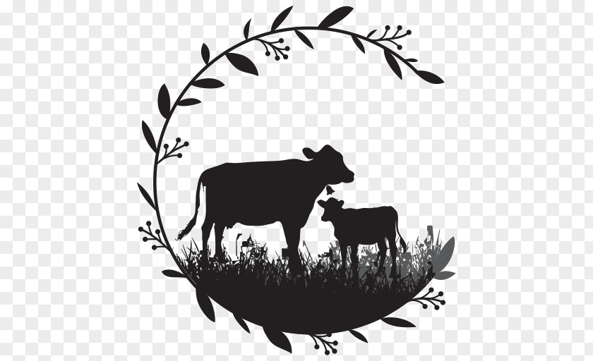 Bovine Stencil Circle Silhouette PNG