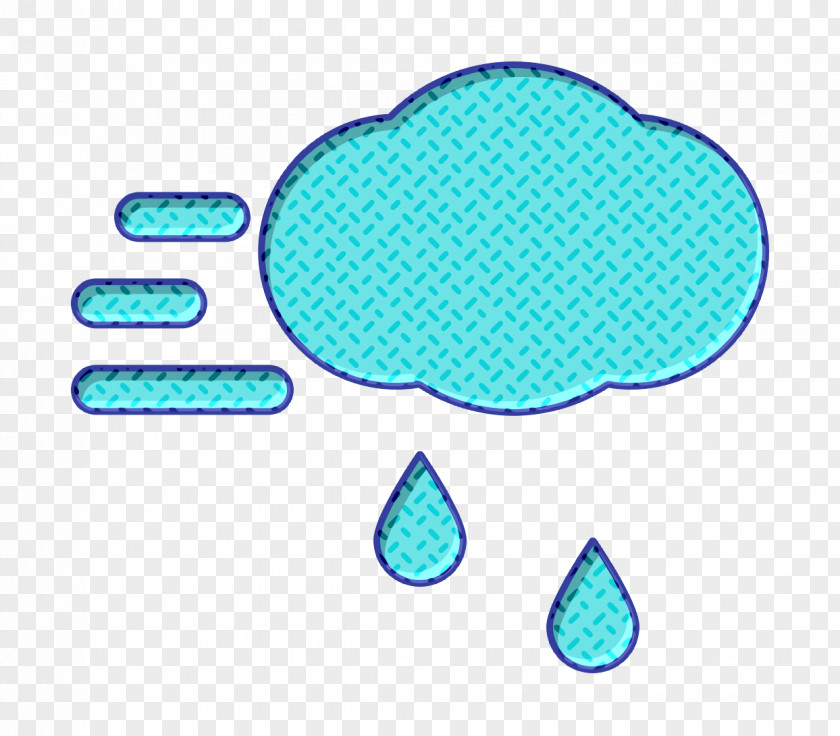 Teal Turquoise Cloud Icon Rain Wind PNG