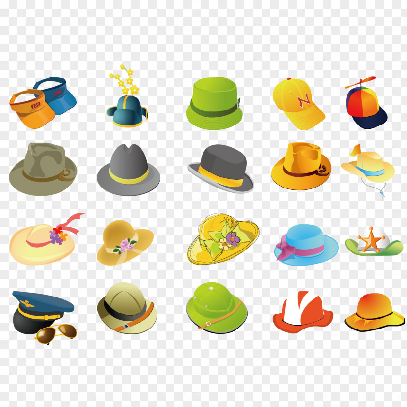 Vector Hat Collection Clothing Euclidean PNG