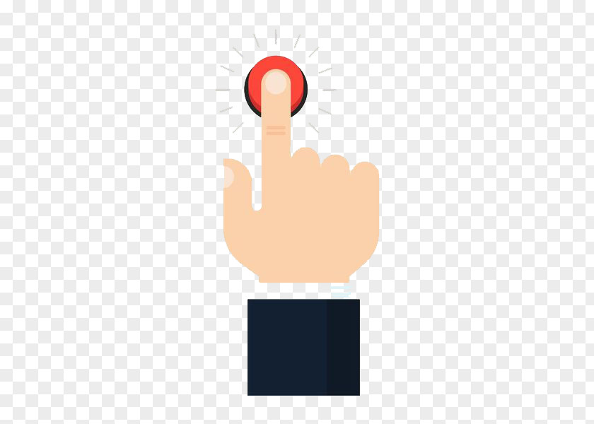 Press The Warning Button By Finger Thumb Red Digit PNG