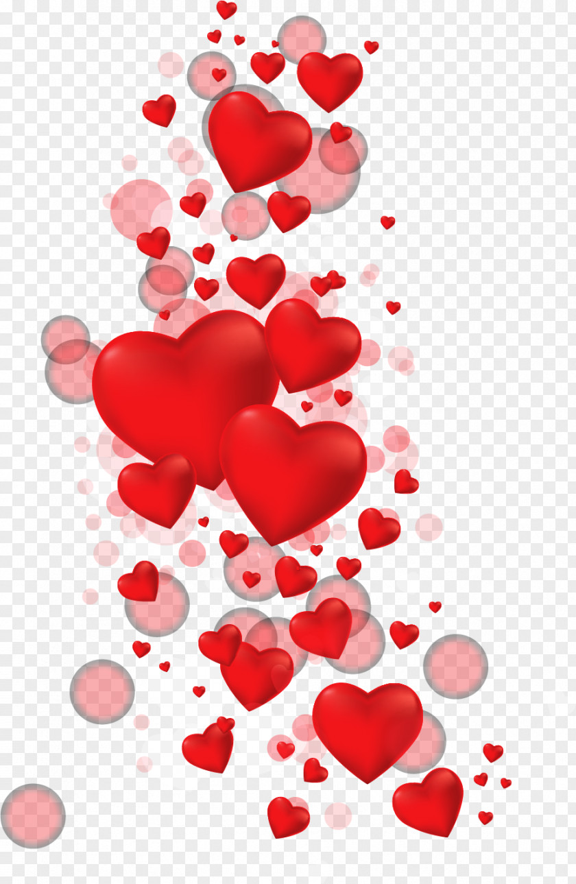 Red Heart-shaped Balloon Element Vector Material Heart Euclidean PNG
