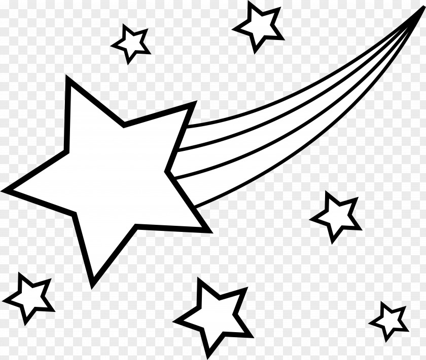Stars Line Cliparts Coloring Book Star Drawing Shooting Clip Art PNG