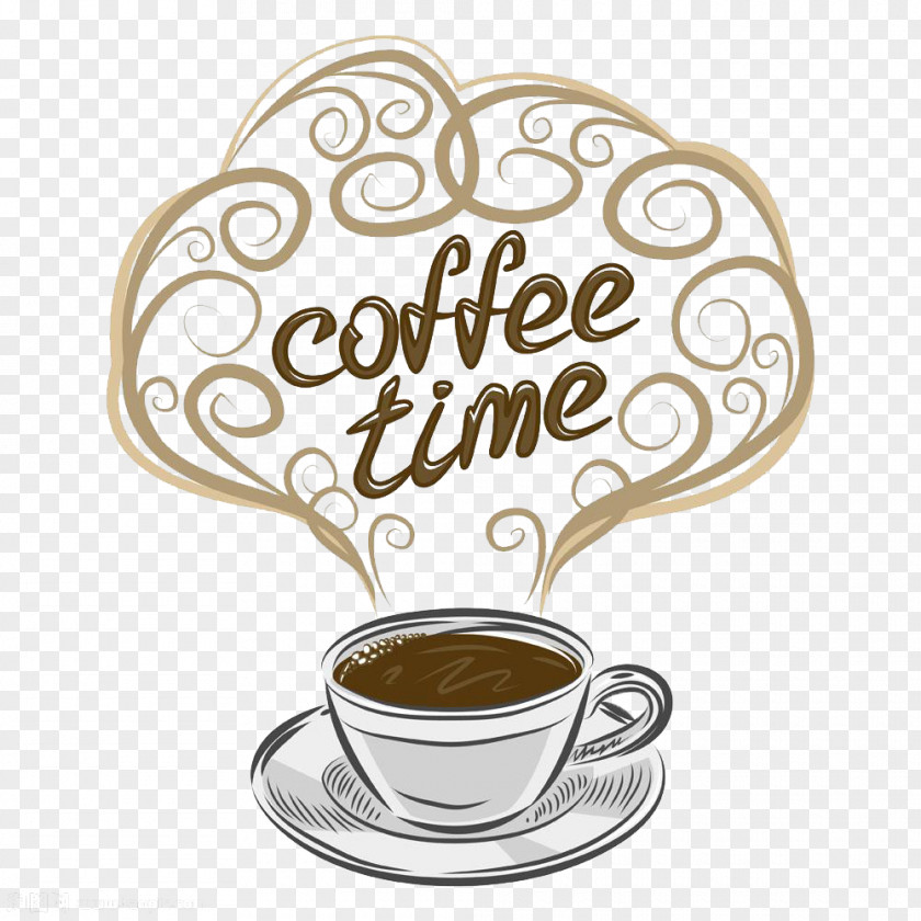 Coffee Hand Drawing Time PNG