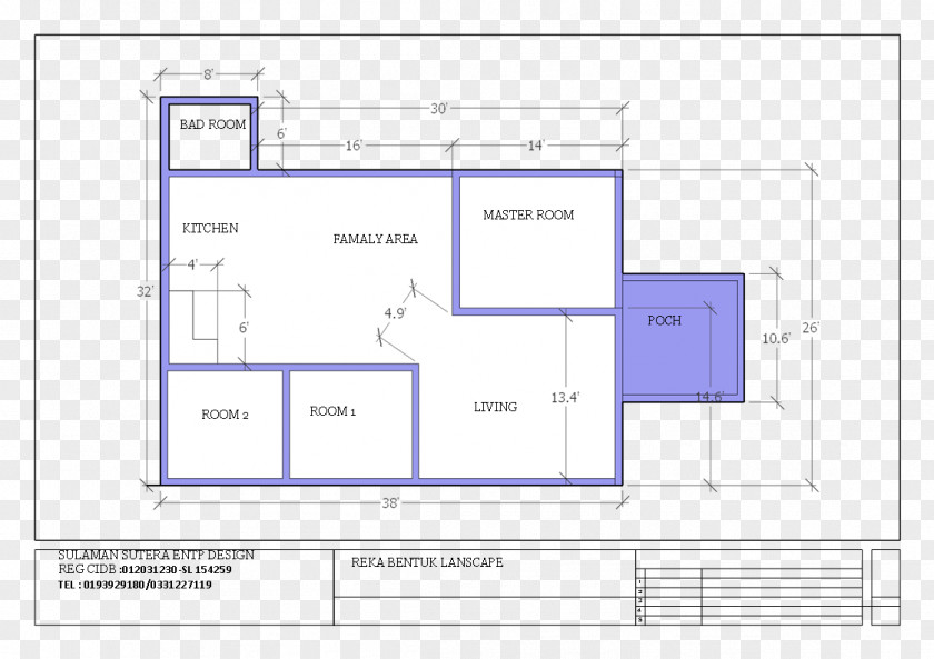 Rumah Kampung Line Angle Diagram PNG