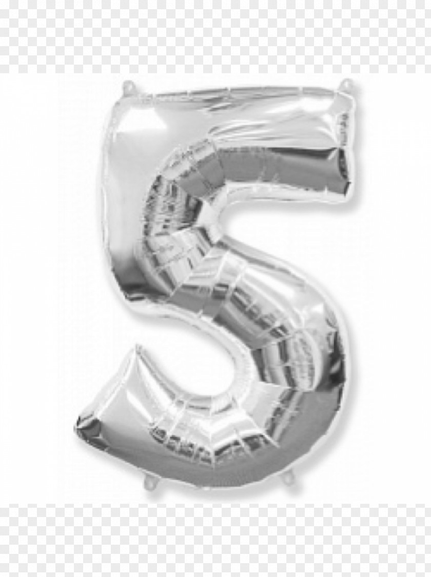 Balloon Party Number Silver Birthday PNG