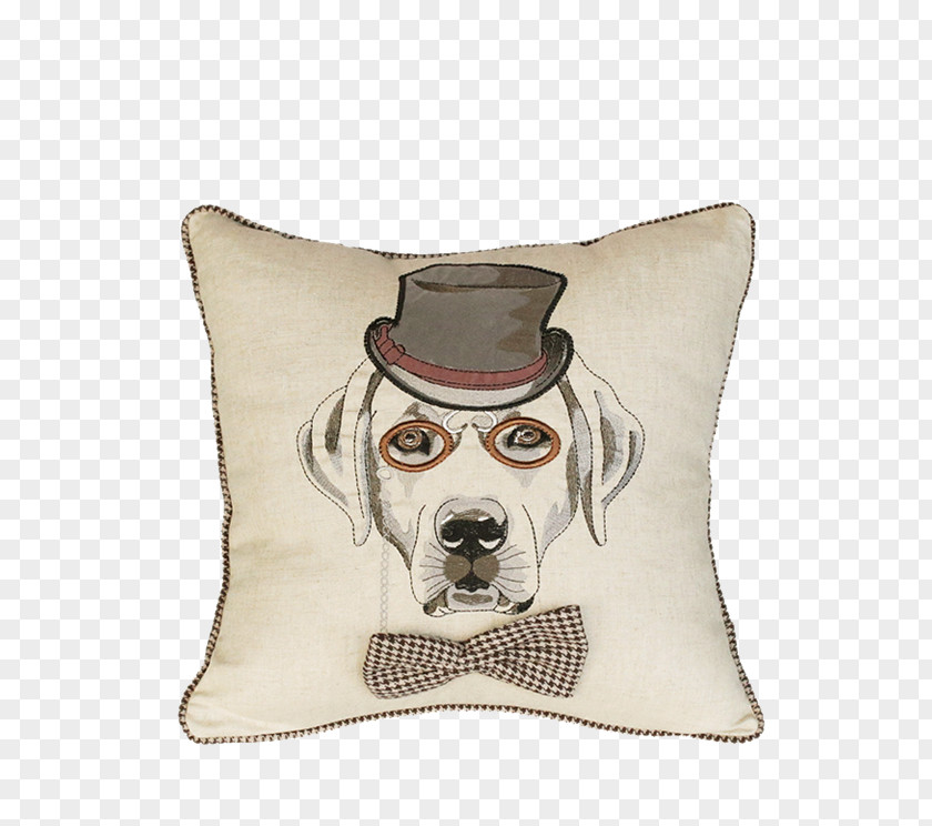 Cool Dog Square Cotton Pillow Throw PNG