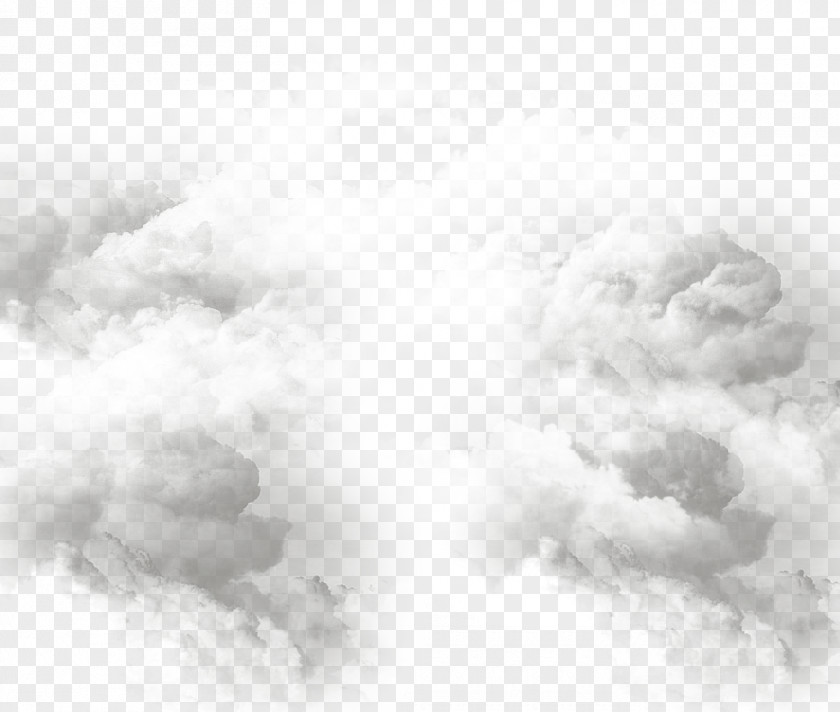 Heavily Clouded Black And White Cumulus Wallpaper PNG