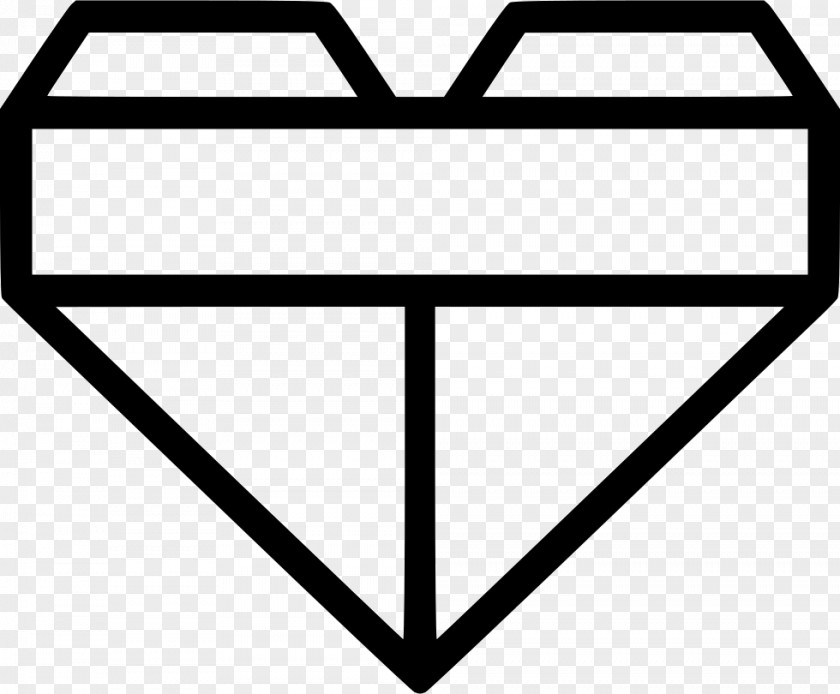 Origami Triangle Black And White Line Art PNG