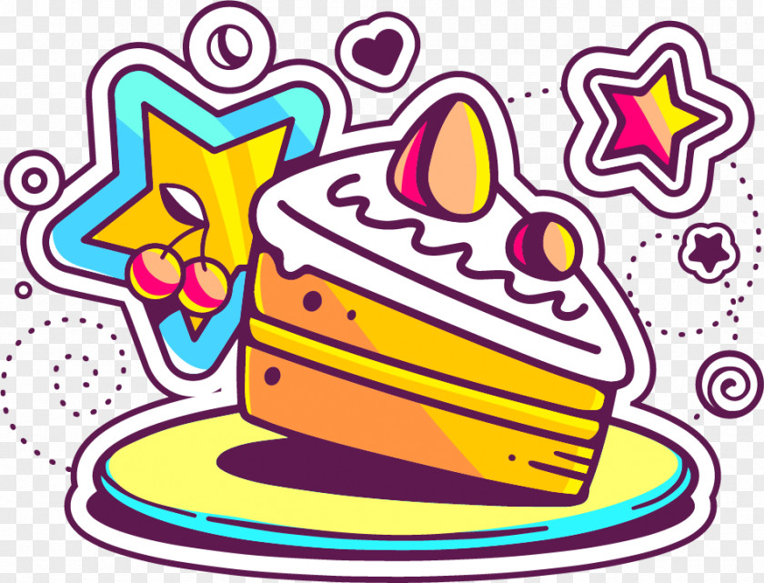 Decorative Elements Happy Birthday Cake Drawing Illustration PNG