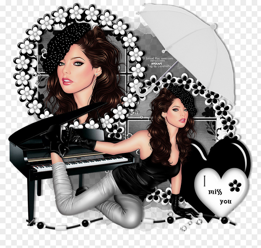 Pipper Black Hair Clavinova PNG