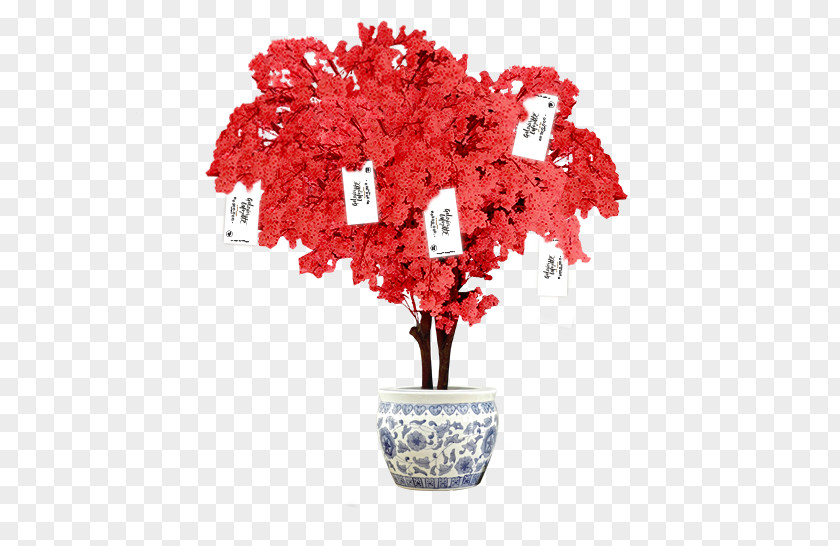 Chinese New Year Red Envelope Tree Calendar PNG