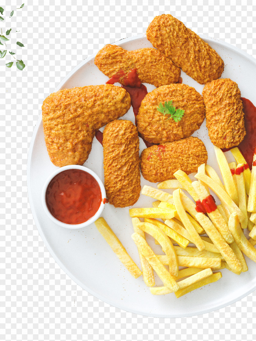 Chicken Nuggets Fries Ketchup French Nugget Hamburger Fried PNG