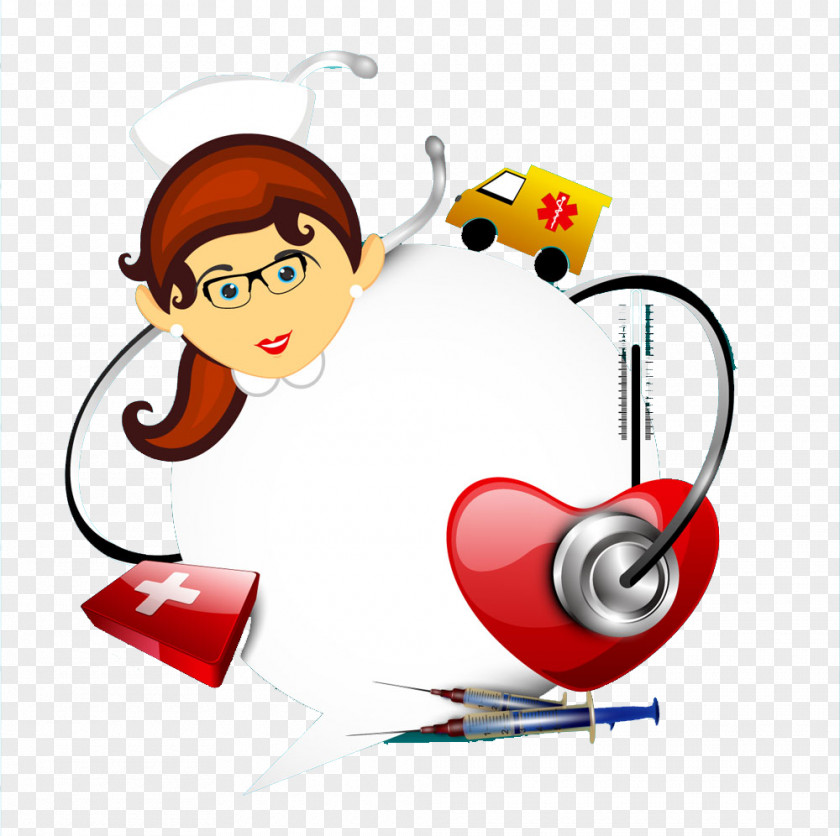 Doctors Caring Ambulance Buckle Creative HD Free Royalty-free Nursing Illustration PNG