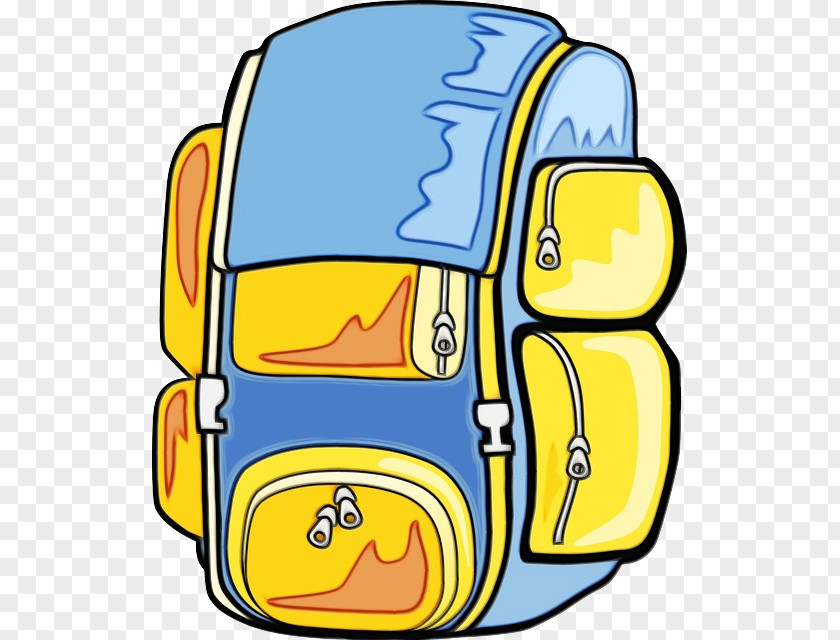 Transport Yellow Backpack Cartoon PNG