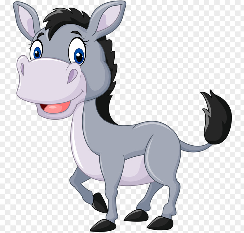 Cute Little Donkey Clip Art PNG