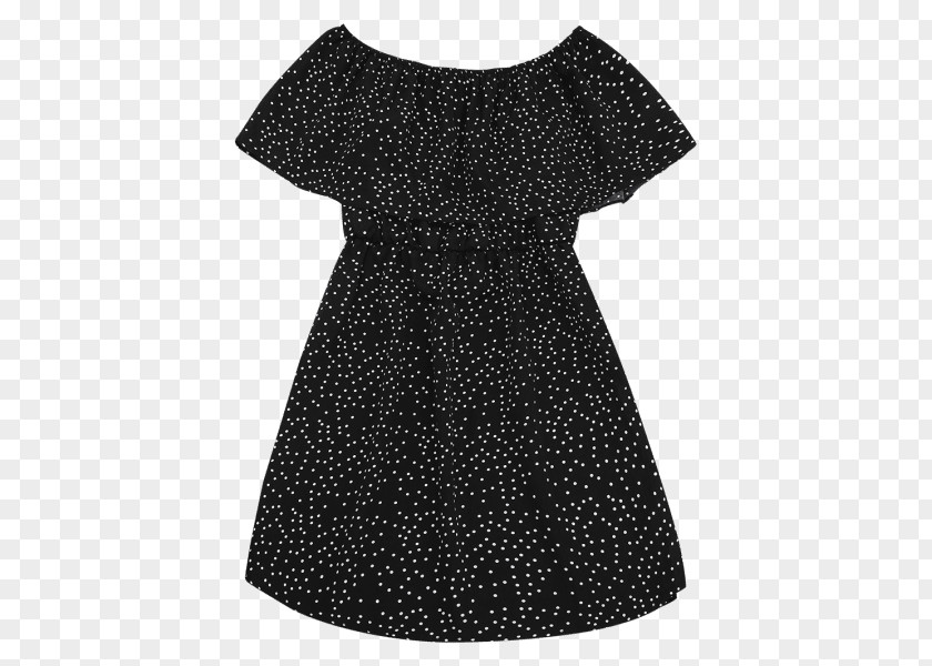 Black Polka Dot Little Dress Sleeve T-shirt PNG