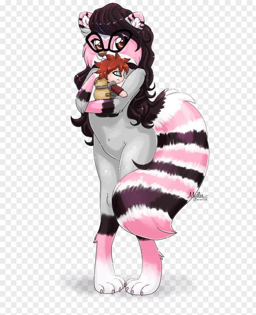 Raccoon Painting Pink M Figurine RTV Character PNG