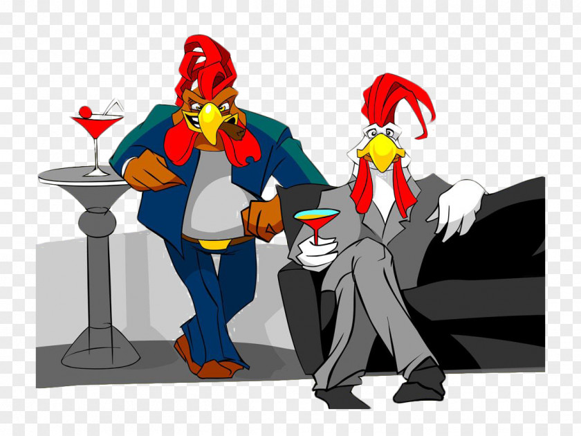 Drink Banquet Cock Cocktail Chicken Cartoon Illustration PNG