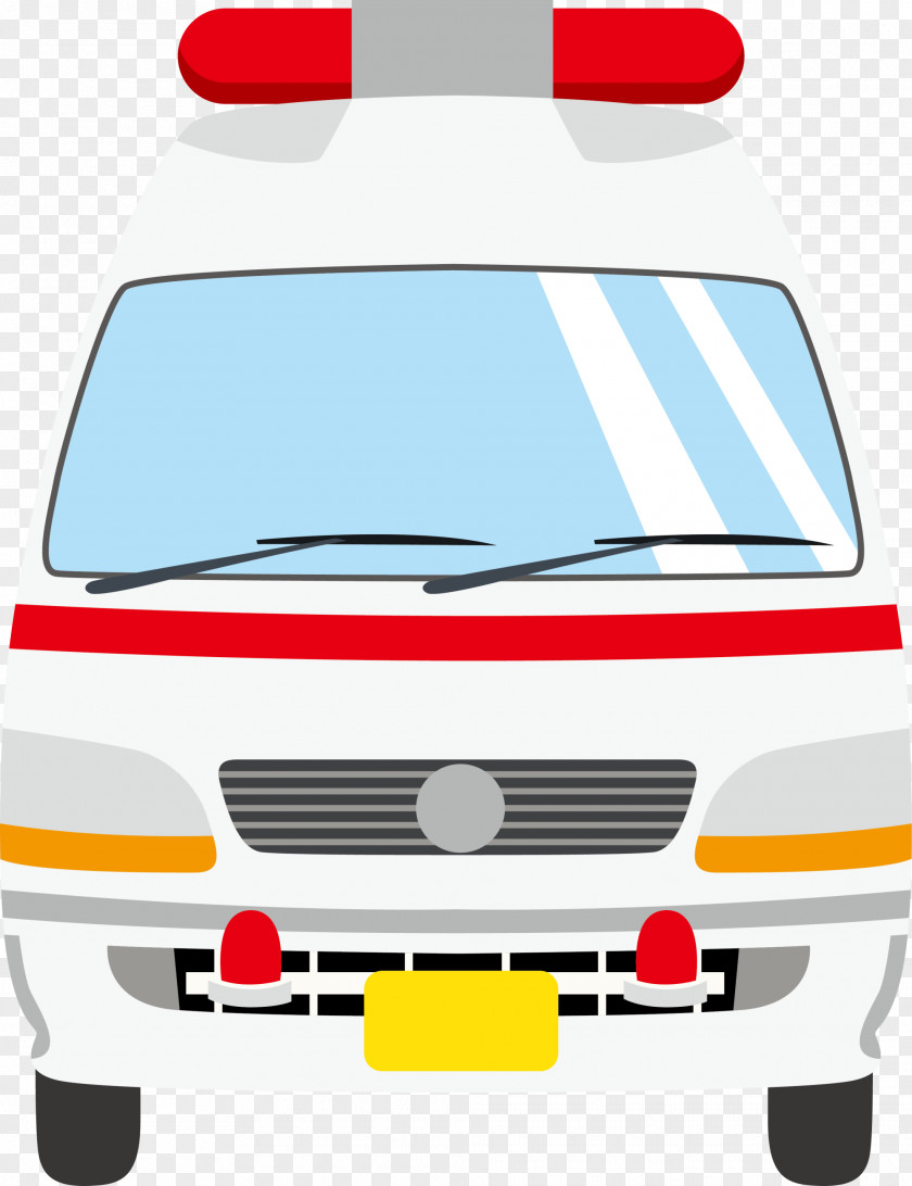 White Cartoon Ambulance Automotive Design PNG