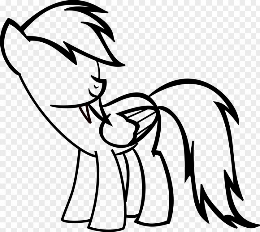 Black And White Rainbow Dash Pony Drawing Clip Art PNG