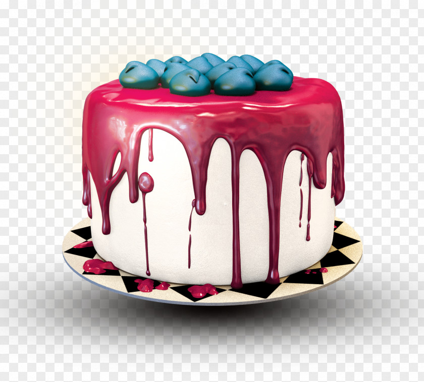 Cartoon Blueberry Cake Birthday Torte PNG