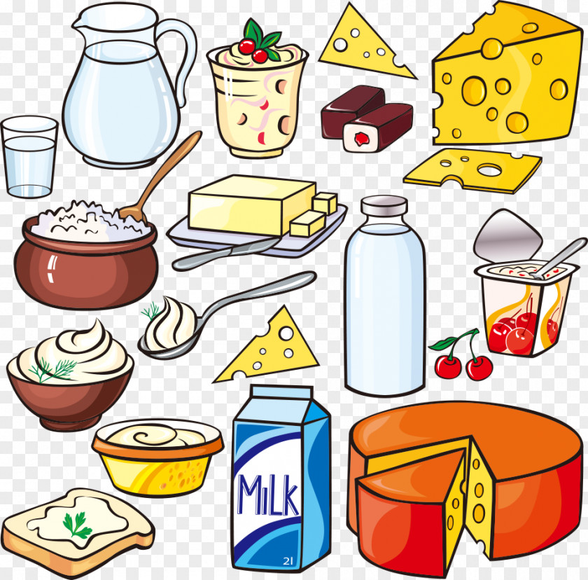Vector Cheese And Milk Dairy Product Royalty-free Clip Art PNG