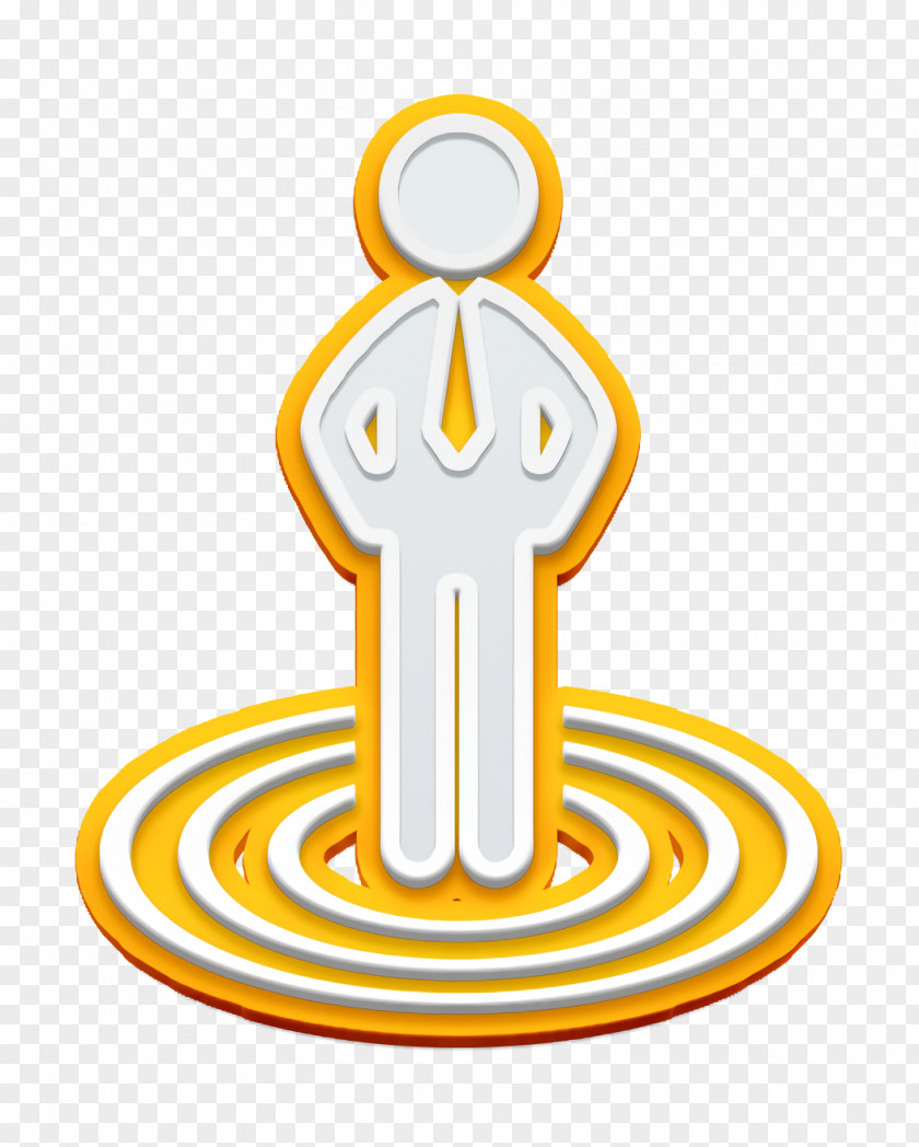 Businessman Standing On Business Target Concentric Circles Icon PNG