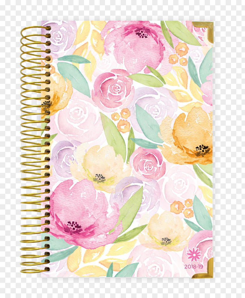 Watercolor Blooming Paperback 0 Personal Organizer Hardcover PNG