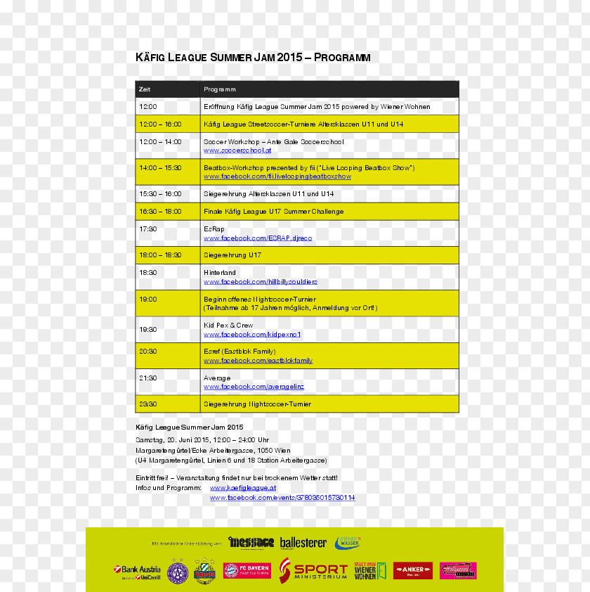 YoungCaritas Käfig League Sommerfinale Document Computer Program PDF PNG