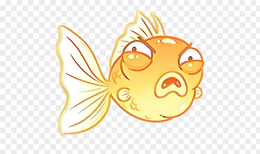 Cartoon Head Yellow Goldfish Fish PNG