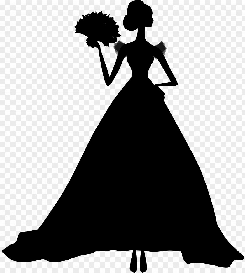 M Gown Clip Art Silhouette Black & White PNG