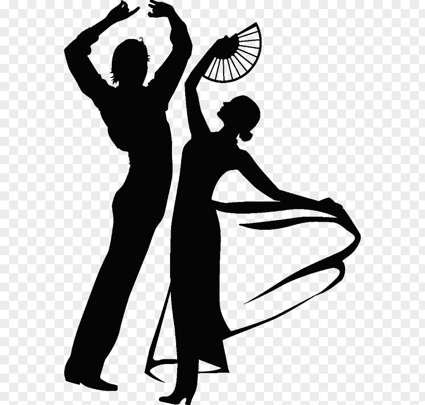 Silhouette Ballroom Dance Flamenco Guitar PNG