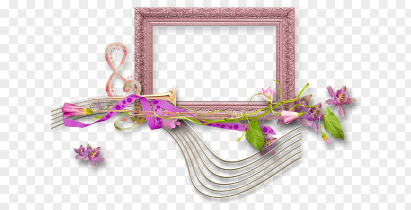 Musical Note Floral Design PNG