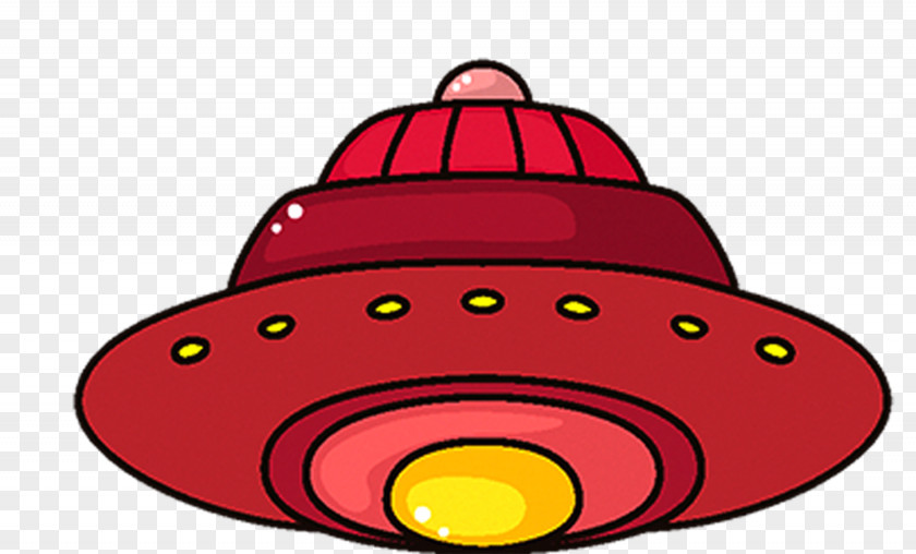 Red UFO Spacecraft Cartoon Unidentified Flying Object Clip Art PNG