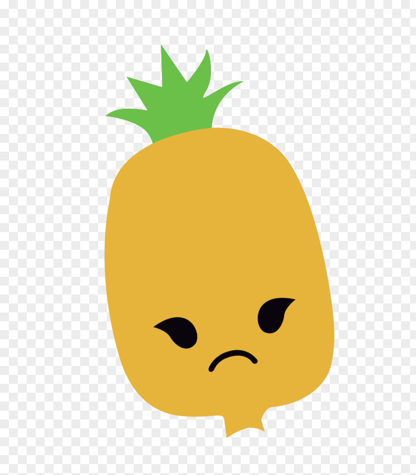 Cartoon Angry Pineapple Juice Fruit Auglis PNG