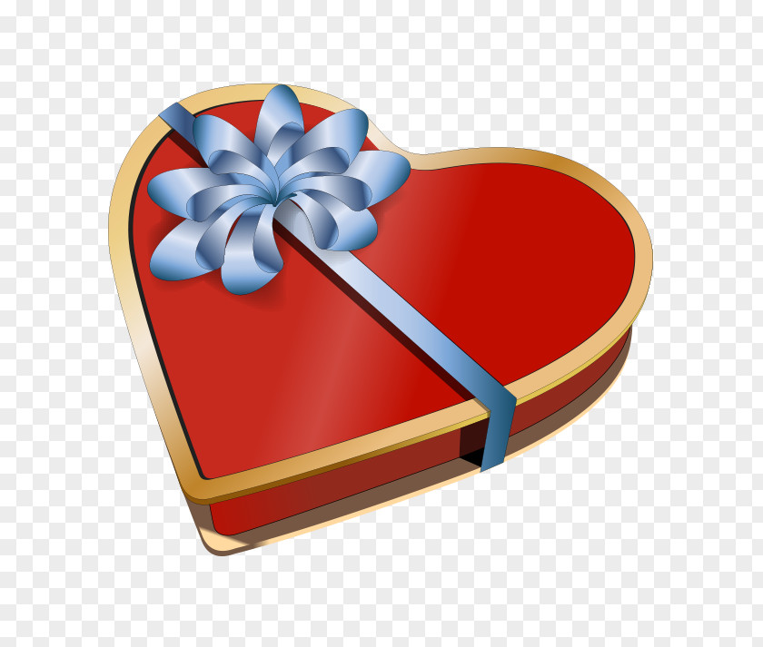 Vector Gift Box Fireworks Heart PNG