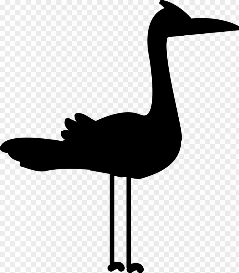 Black And White Flamingo Vector Drawing Psd PNG