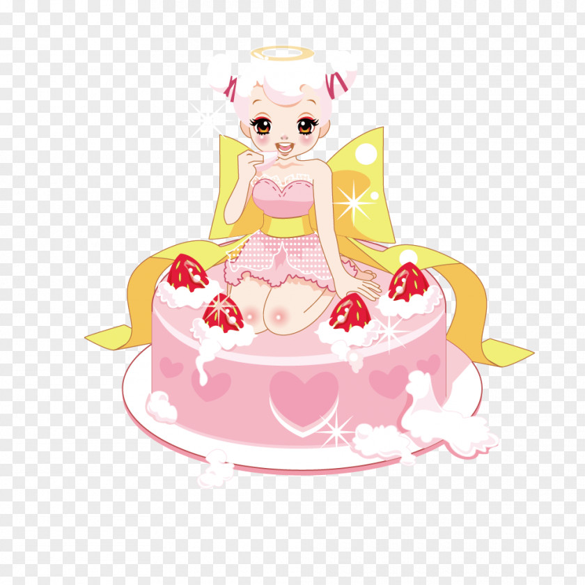 Cake Elf Birthday Strawberry Cream Sugar Torte PNG