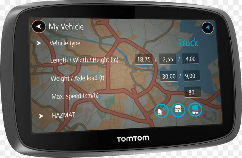 Car GPS Navigation Systems Europe TomTom Trucker 6000 PNG