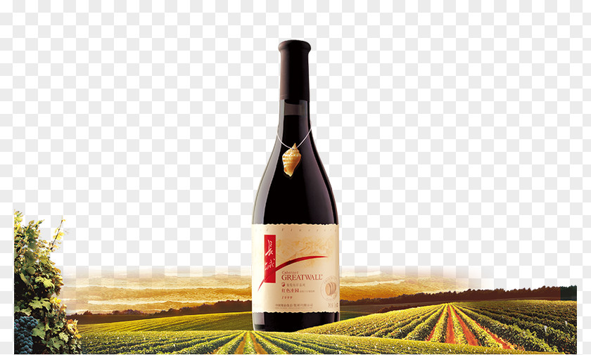 Great Wall Red Wine Estate Champagne Advertising Alcoholic Drink PNG