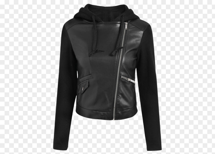Leather Hoodie Jacket T-shirt Clothing Hood PNG